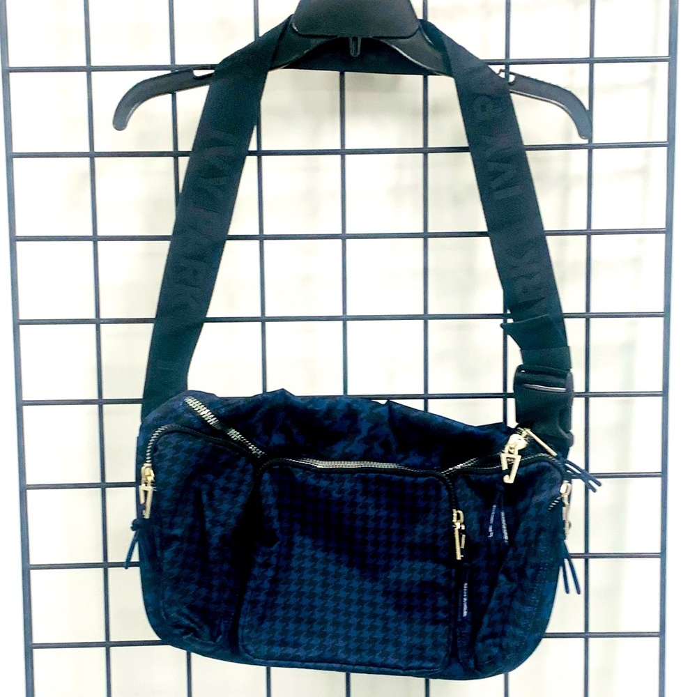 ADIDAS X IVY PARK BLUE HOUNDSTOOTH OVERSIZED WAIST BAG